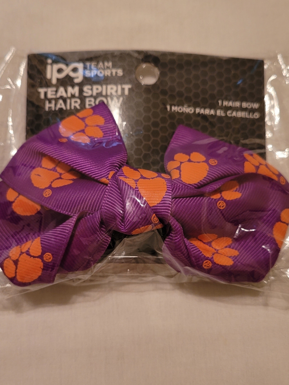 Clemson Team Spirit Hair Bow